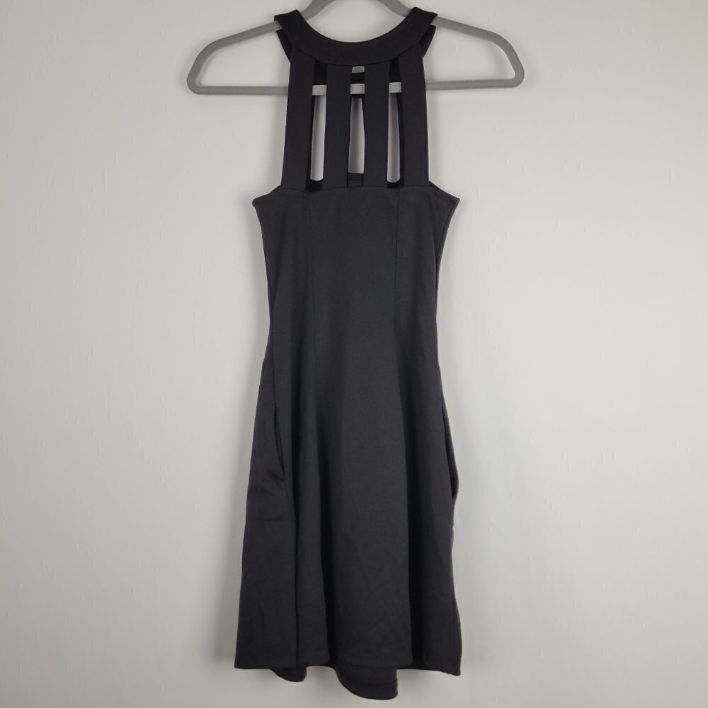Free People Beach Black Cage Halter Mini Dress XS - Picture 6 of 6